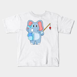 Elephant Fisher Fish Fishing Kids T-Shirt